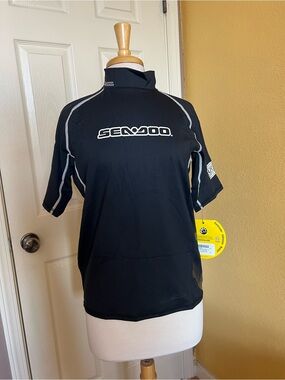 BRP Sea-doo Ladies Short Sleeve 50 UPF Rashguard Black XLarge